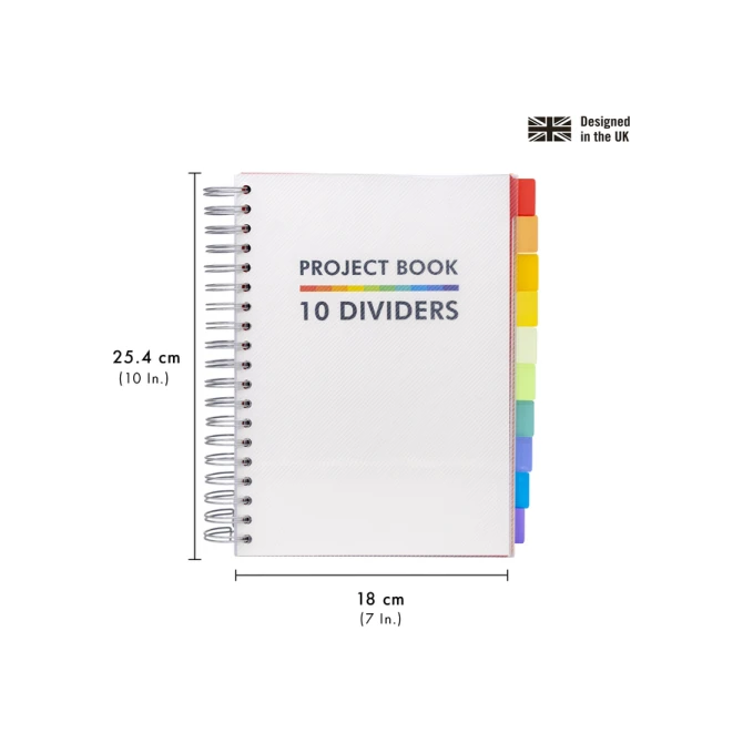 Projectboek Pukka Pad White B5 lijn 10-tabs 400 pagina's 80gr