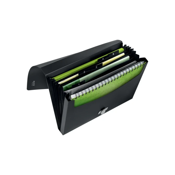 Projectmap Leitz Recycle A4 5-vaks PP zwart Projectmap Leitz Recycle A4 5-vaks PP zwart