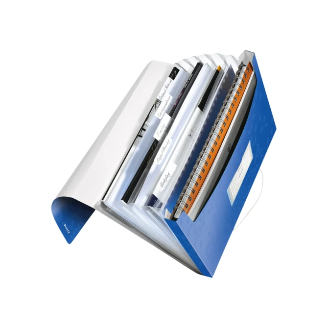 Projectmap Leitz WOW voor A4 6 vaks PP blauw