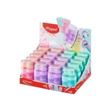 Puntenslijper Maped Connect 2gaats met gum display á 20 stuks pastel assorti