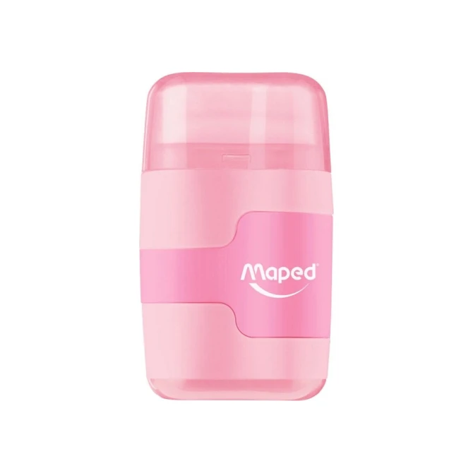 Puntenslijper Maped Connect 2gaats met gum display á 20 stuks pastel assorti