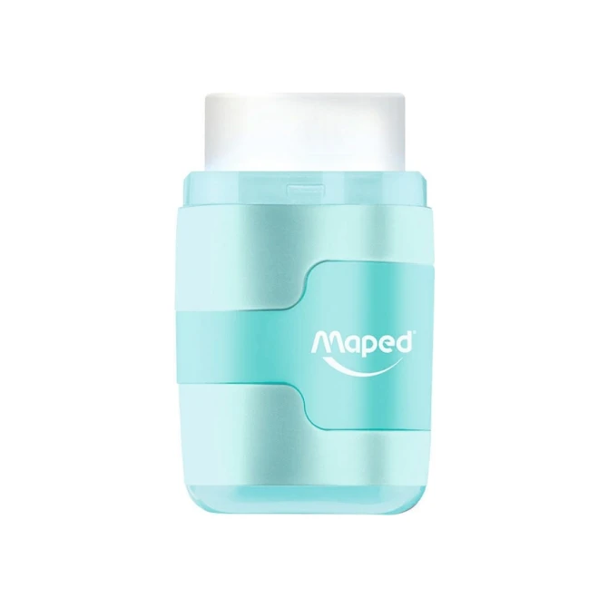 Puntenslijper Maped Connect 2gaats met gum display á 20 stuks pastel assorti