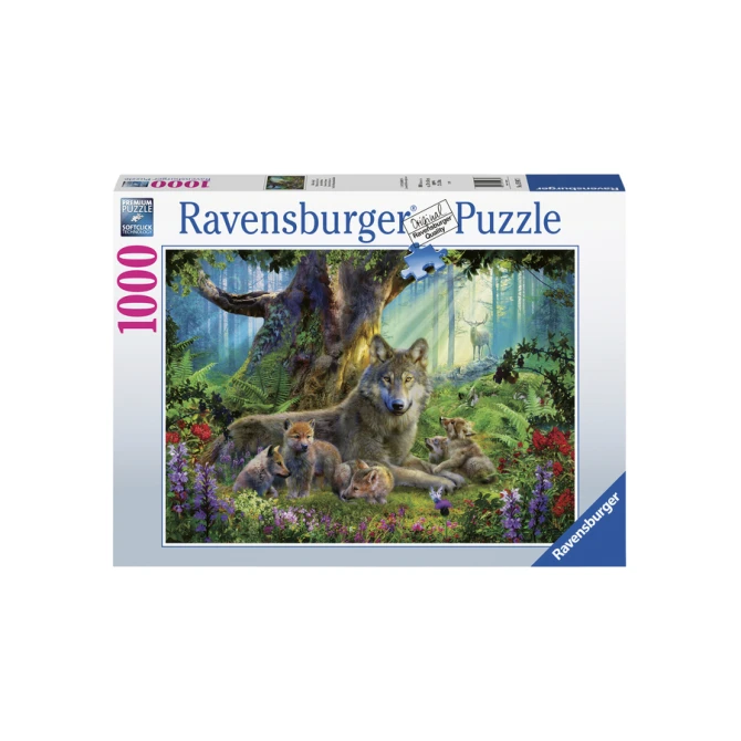 Puzzel Ravensburger Familie wolf in het bos 1000 stukjes