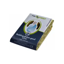 Reddingsdeken FixFirst folie 160x210cm zilver/goud