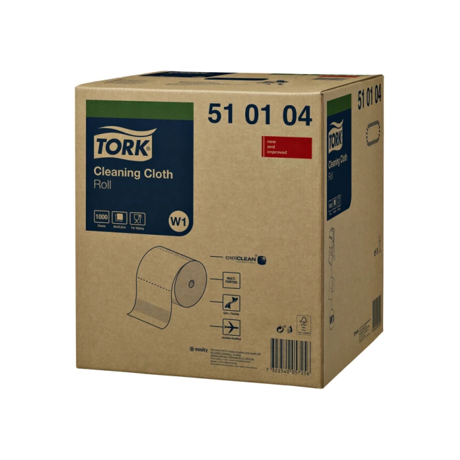 Reinigingsdoek Tork W1 Premium 1-laags 380m wit 510104