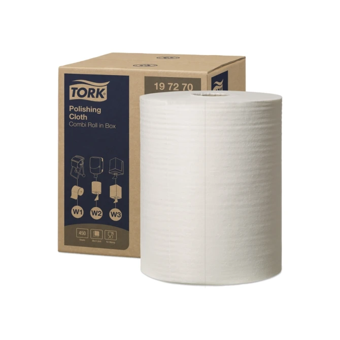Reinigingsdoek Tork W1-W2-W3 Premium 1-laags 450 vel wit 197270