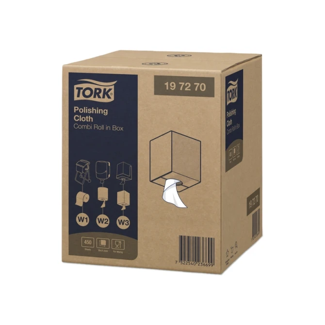 Reinigingsdoek Tork W1-W2-W3 Premium 1-laags 450 vel wit 197270