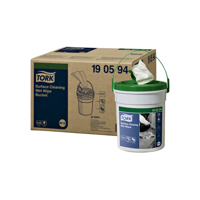Reinigingsdoek Tork W15 Premium emmer 1-laags 58 vel wit 190594