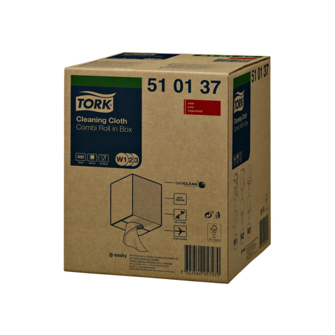 Reinigingsdoek Tork W2 Premium 1-laags 152m wit 510137
