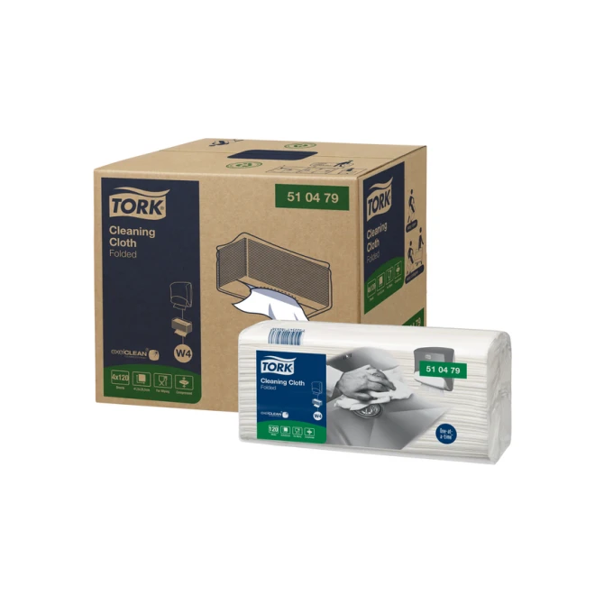 Reinigingsdoek Tork W4 Premium gevouwen 1-laags 4x120 vel wit 510479