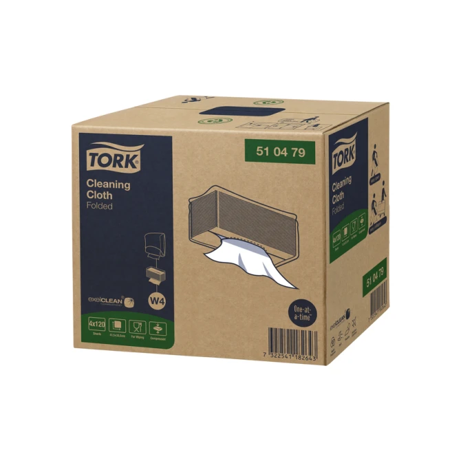 Reinigingsdoek Tork W4 Premium gevouwen 1-laags 4x120 vel wit 510479