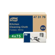 Reinigingsdoek Tork W4 Premium gevouwen 1-laags 4x75 vel wit 473179