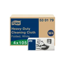Reinigingsdoek Tork W4 Premium Heavy-Duty gevouwen 1-laags 4x105 vel wit 530179