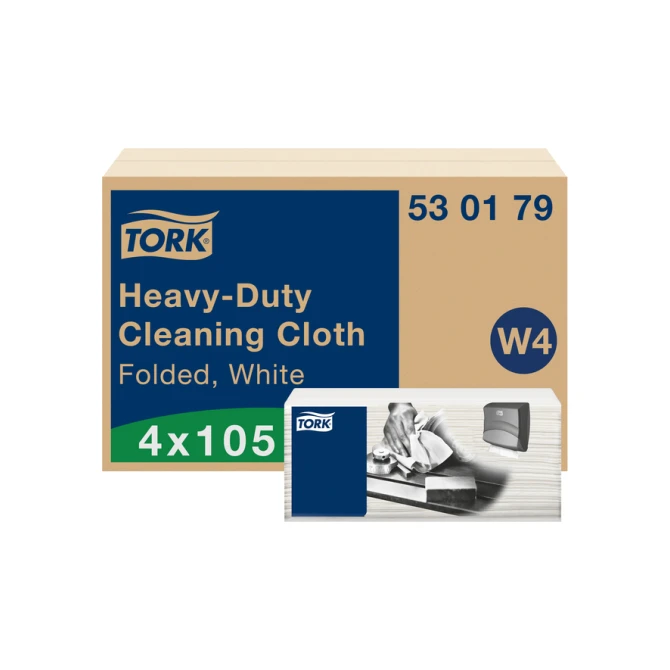 Reinigingsdoek Tork W4 Premium Heavy-Duty gevouwen 1-laags 4x105 vel wit 530179