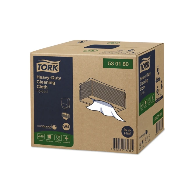 Reinigingsdoek Tork W4 Premium Heavy-Duty gevouwen 1-laags 4x70 vel wit 530180