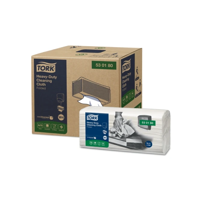Reinigingsdoek Tork W4 Premium Heavy-Duty gevouwen 1-laags 4x70 vel wit 530180