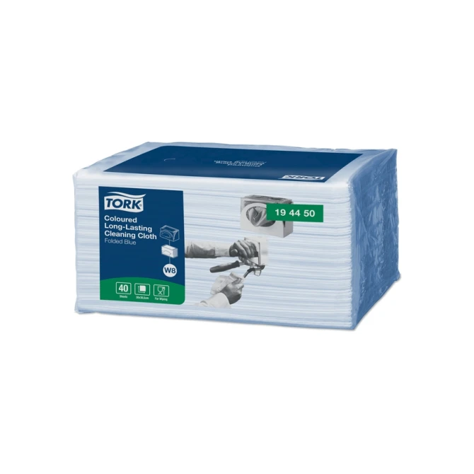 Reinigingsdoek Tork W8 Premium 1-laags 40 vel blauw 194450