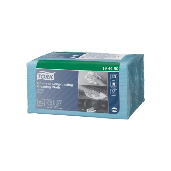 Reinigingsdoek Tork W8 Premium 1-laags 40 vel blauw 194450