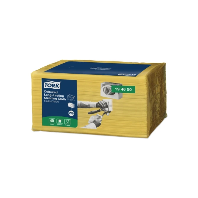 Reinigingsdoek Tork W8 Premium 1-laags 40 vel geel 194650