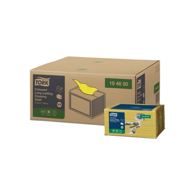Reinigingsdoek Tork W8 Premium 1-laags 40 vel geel 194650