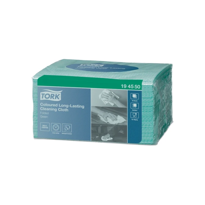 Reinigingsdoek Tork W8 Premium 1-laags 40 vel groen 194550