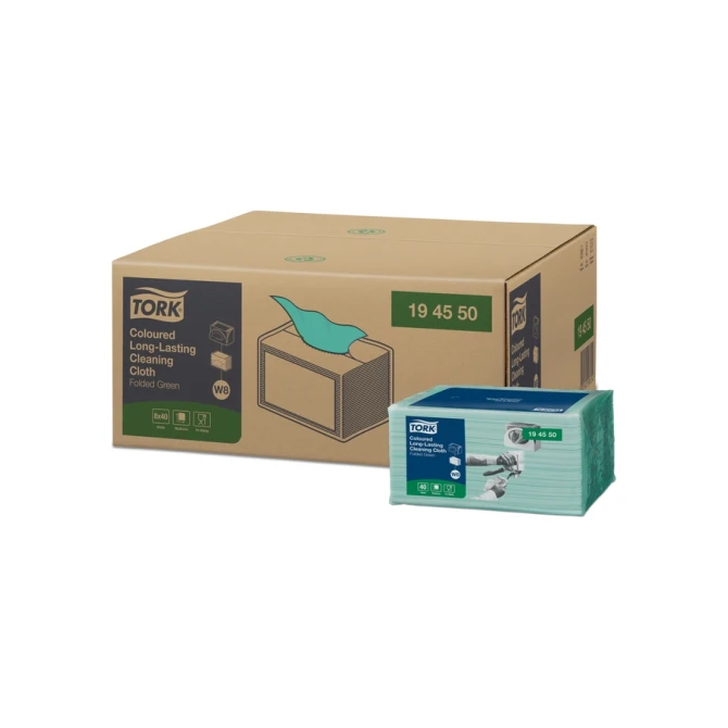 Reinigingsdoek Tork W8 Premium 1-laags 40 vel groen 194550