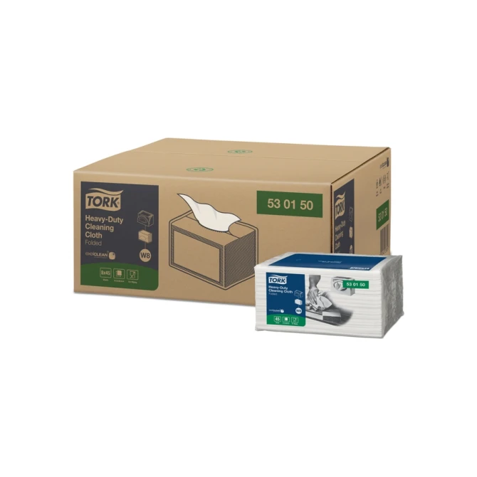 Reinigingsdoek Tork W8 Premium Heavy-Duty 1-laags 45 vel wit 530150
