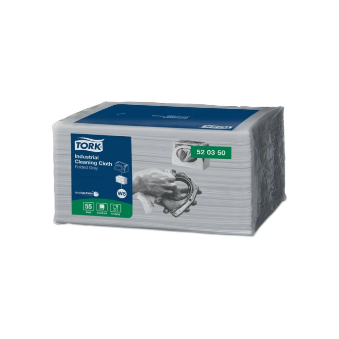 Reinigingsdoek Tork W8 Premium Industrial 1-laags 55 vel grijs 520350