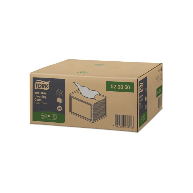 Reinigingsdoek Tork W8 Premium Industrial 1-laags 55 vel grijs 520350