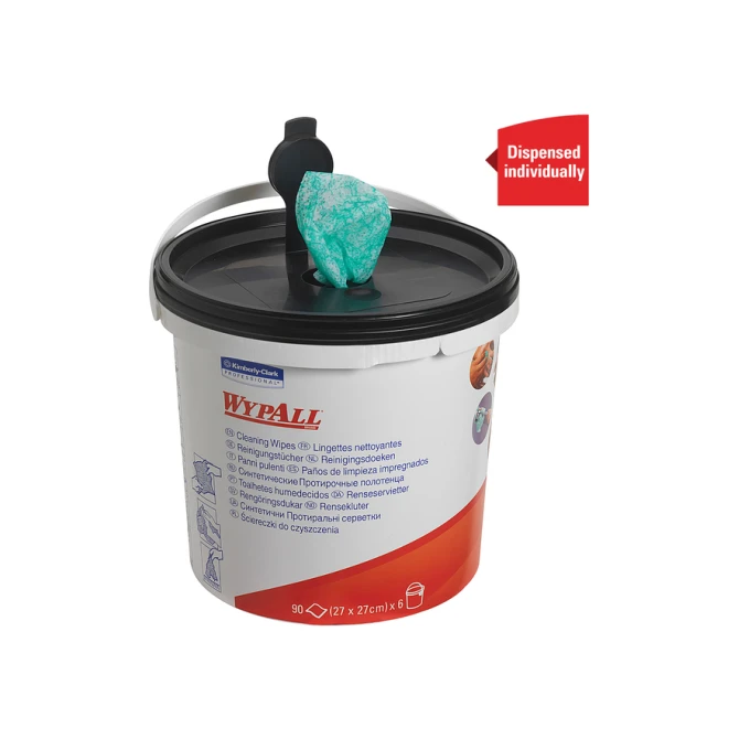 Reinigingsdoek WypAll emmer 1-laags 6x90 vel groen 7775