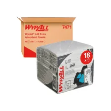 Reinigingsdoek WypAll L40 1-laags 18x56 vel wit 7471