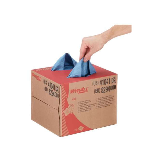 Reinigingsdoek WypAll X80 dispenserdoos 1-laags 160 vel blauw 8294