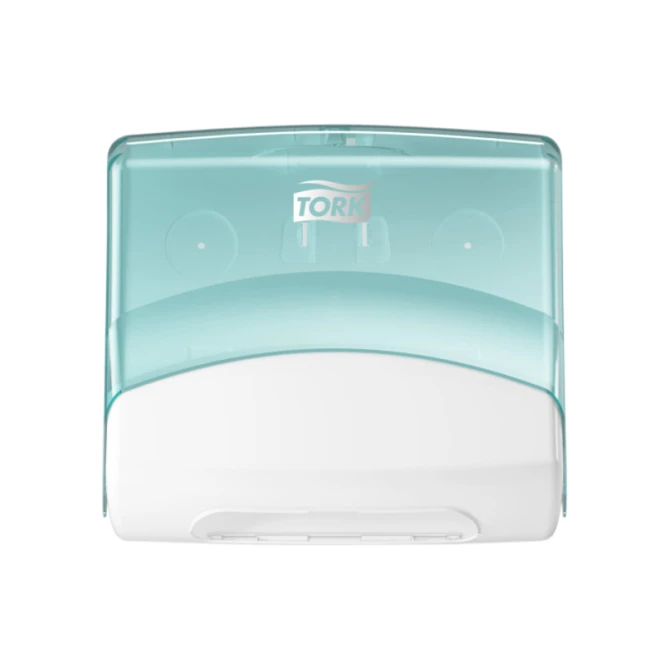 Reinigingsdoekdispenser Tork W4 Performance gevouwen turquoise 654000