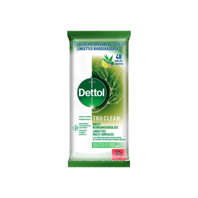 Reinigingsdoekjes Dettol TC Eucalyptus & Limoen 48 stuks