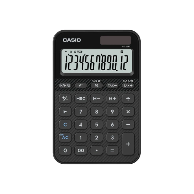 Rekenmachine Casio MS-20YC-BK zwart