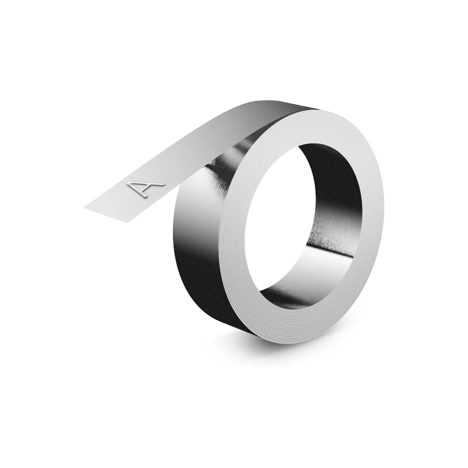 Reliëftape Dymo embossing niet klevend aluminium 12mm zilver