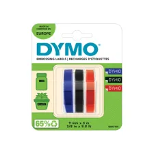 Reliëftape Dymo embossing vinyl 9mm assorti 3 stuks