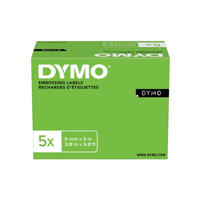 Reliëftape Dymo embossing vinyl 9mm assorti 3 stuks