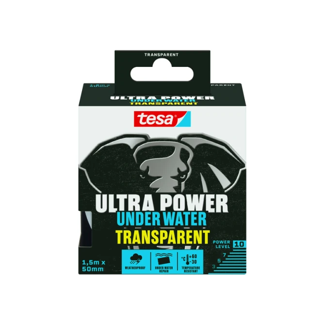 Reparatietape tesa Ultra Power Onderwater transparant 50mmx1,5m