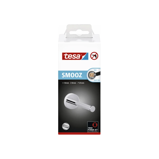 Reserverolhouder tesa® Smooz hoogglans verchroomd metaal zelfklevend