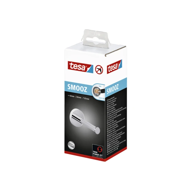 Reserverolhouder tesa® Smooz hoogglans verchroomd metaal zelfklevend