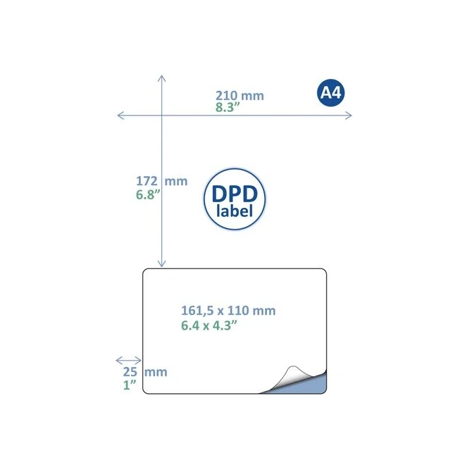 Retourlabel DPD IEZZY A4 1.000 vel 161,5x100mm 1000 labels