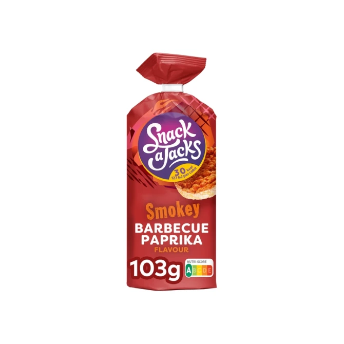 Rijstwafel Snack-a-Jacks BBQ paprika pak 103 gram