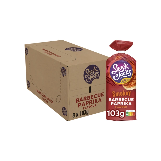 Rijstwafel Snack-a-Jacks BBQ paprika pak 103 gram