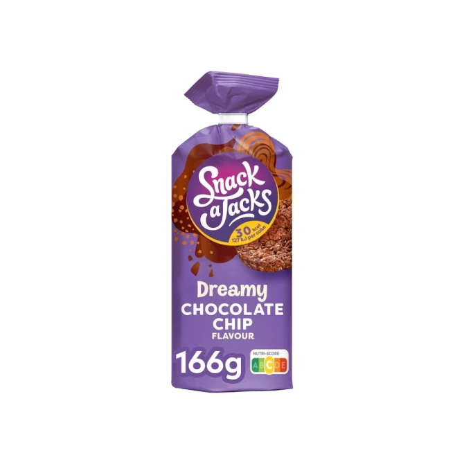 Rijstwafel Snack-a-Jacks chocololate chip pak 166 gram