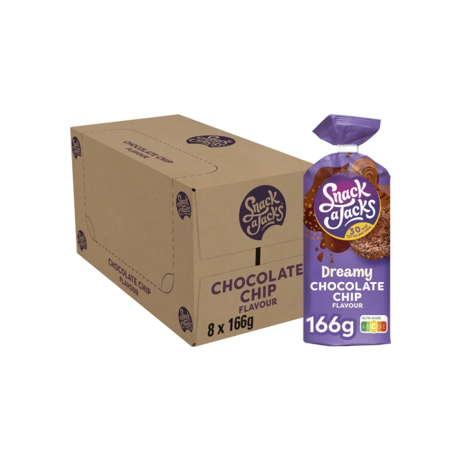 Rijstwafel Snack-a-Jacks chocololate chip pak 166 gram