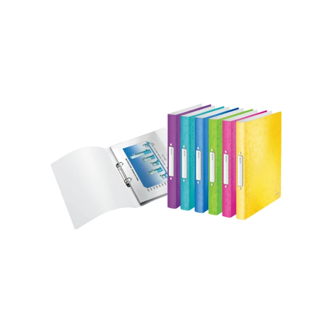Ringband Leitz WOW A4 2-rings O-mechaniek 25mm PP roze