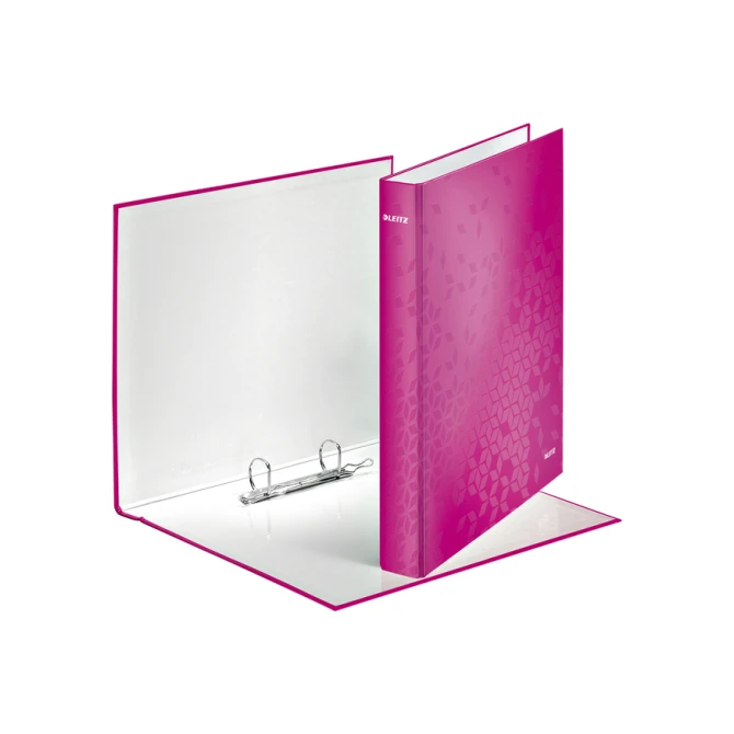 Ringband Leitz WOW A4 maxi 2-rings D-mechaniek 25mm roze