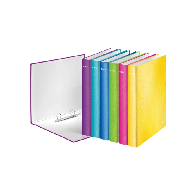 Ringband Leitz WOW A4 maxi 2-rings D-mechaniek 25mm roze