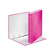 Ringband Leitz WOW A4 maxi 4-rings D-mechaniek 25mm roze